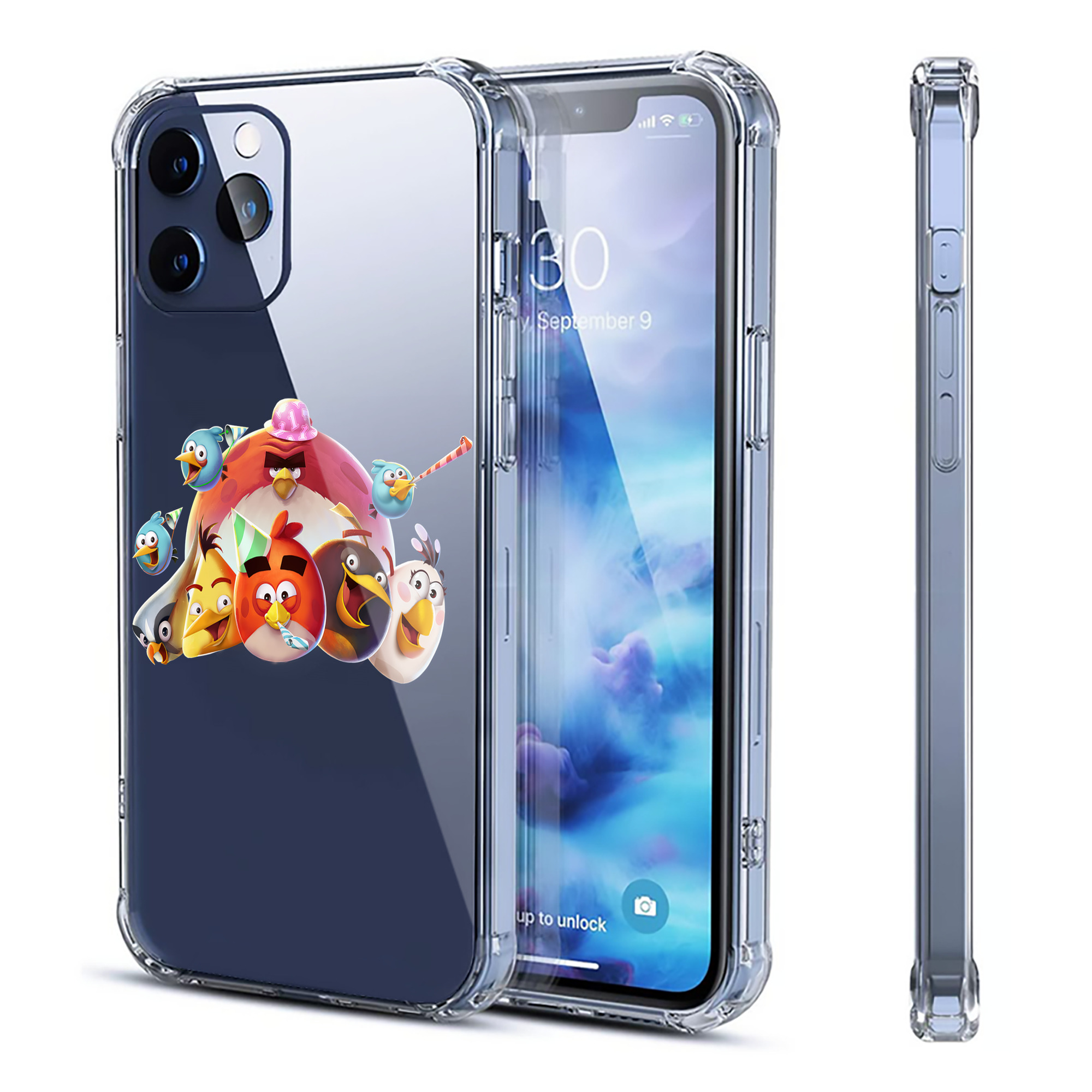 （画像用） Angry Birds アングリーバード 【iPhone 12シリーズ対応】透明スマホケース（クリアソフトケース）